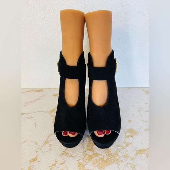 🔥🔥FINAL CLEARENACE 🔥🔥 MICHAEL KORS Black Suede Leather Strap Bootie - Picture 4 of 11